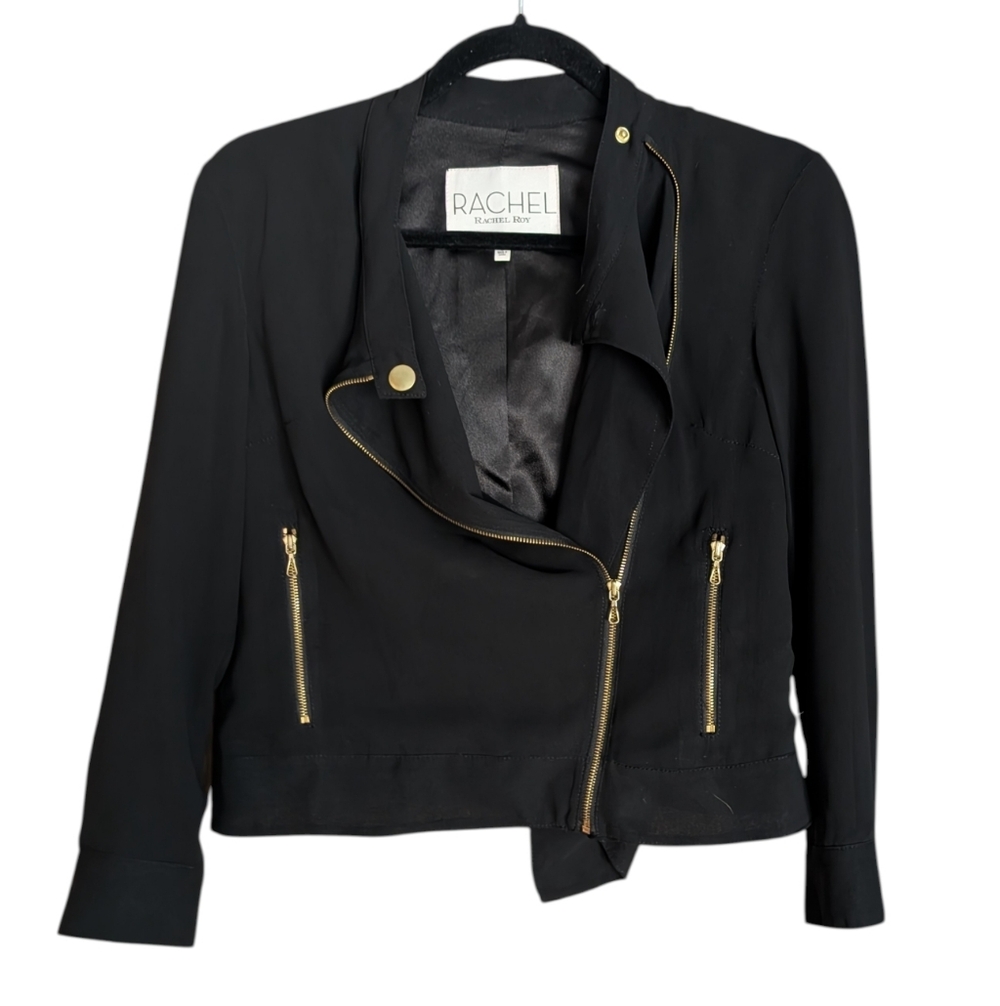Rachel Roy Black Biker Style Blazer Sz.S
